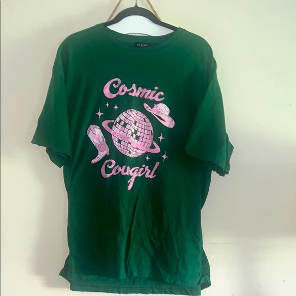 zutter Tops - Zutter- 100% Cotton/ Green Cosmic Cowgirl T-Shirt. M/L